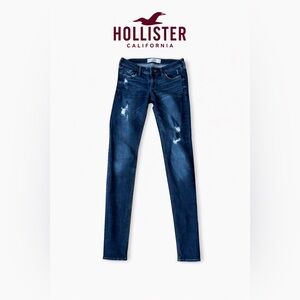 Hollister Distressed Skinny Jeans Size 27 Long Dark Wash Stretch Denim